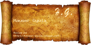 Hauser Gyula névjegykártya